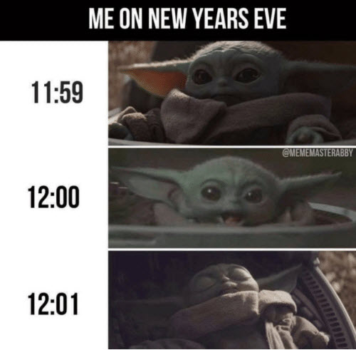Happy New Year 2022 Memes from Baby Yoda Star Wars
